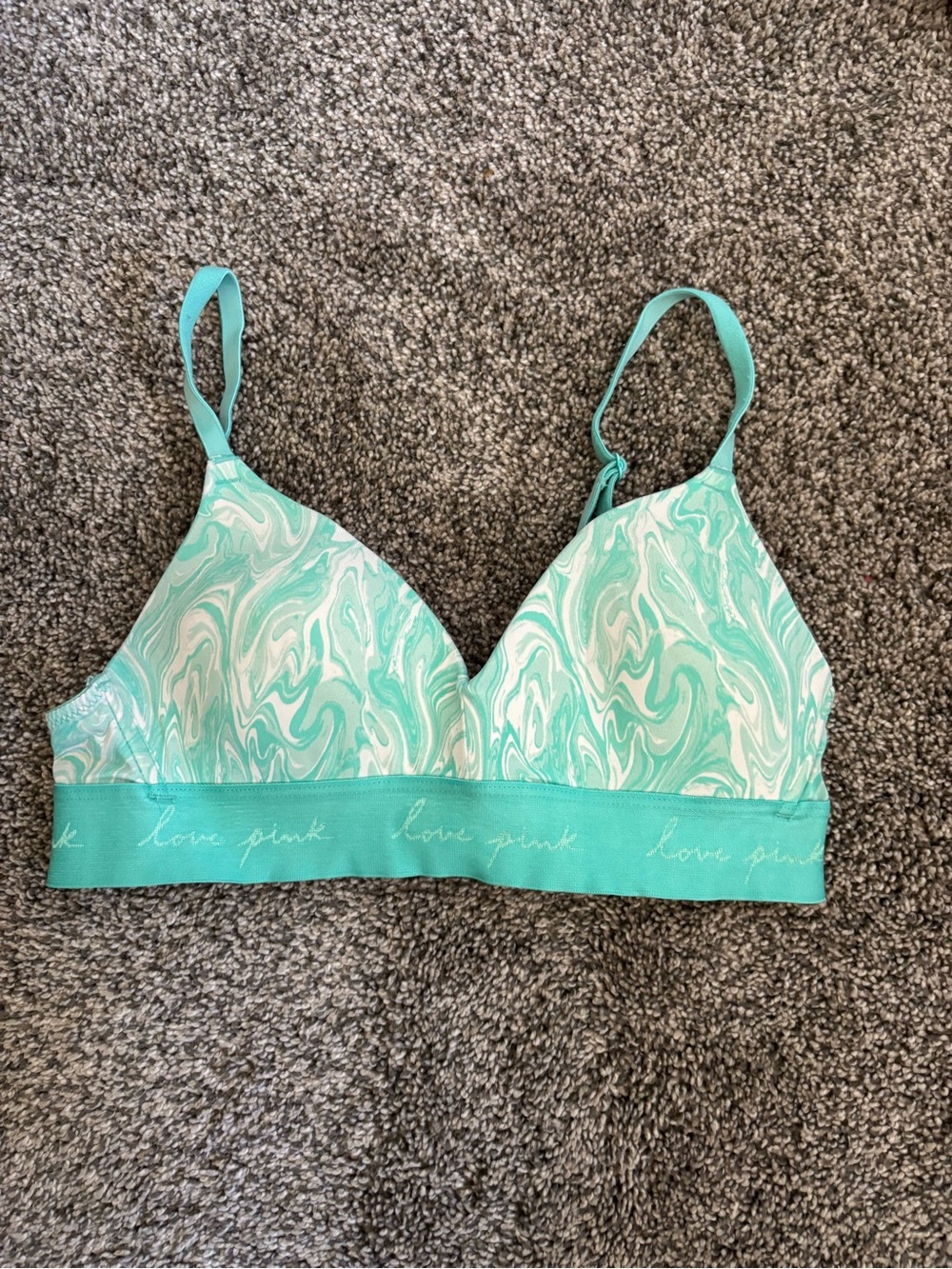 PINK Victoria's Secret Mint Marble Wireless Bralette